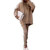 Toloer Women's Loose Round Collar Sports Fashion Long Sleeve Hoodie Winter Wear Women's A