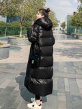 2022 Fashion Long Jacket Female Puffer Cotton Padded Jacket Thick Down Parka Women Hooded Winter Warm Coat Snow