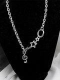 Rhinestone Decor Charm Necklace-Outfit