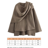Winter New Women Equipped With Scarf Long-Sleeved Blended Coat Loose Temperament