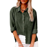 Autumn Pocket Split Linen Long-sleeved