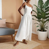 Toloer 2024 Women's Wear Elegant Back Sen Sexy V Neck High Waist Fashion Slip