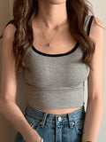 Padded Stretch Crop Tank Top-Outfit