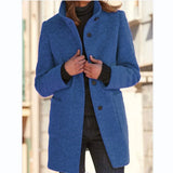 Autumn And Winter Women's New Ebay Retro Solid Color Button Collar Hair