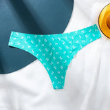 Printed Thong Ice Silk Scarless Trousers Women Cotton Crotch Thin Breathable Invisible Trousers