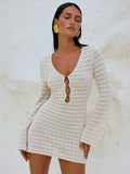 Beach Dress Women Solid Color Sexy Knitted Beach Bikini Women's