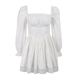 Summer New Bubble Sleeve Princess Dress Chest Lace Dress Sweet Style Bag Hip Skirt Woman-Outfit