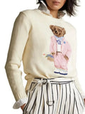 New Knitted Shirt Pink Cartoon Bear Embroidered Knitted Shirt Collar Long-Sleeved Sweater Cute Wind Top