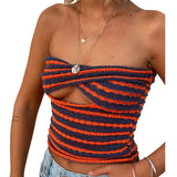 Explosion Women's Vacation Sexy Striped Sweater Knitted