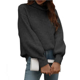 Solid-Color Knitted Shirt Women's High-Collar Women's New High-Collar Sweater In Autumn And Winter
