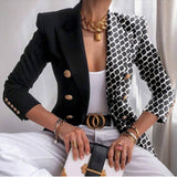 New Women's Coat Season Printing Xiaoxi Decoration Fashion Short Double Buckle Top