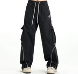 Vintage Piping Details Cargo Sweatpants-Outfit