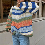 Fashion New Lazy Loose Sleek Sleeve Sweater Casual Knitting Top