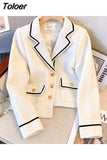 Women Blazer Fashion Casual Elegant Office Work Chic Fashion Classic Comfortable Turn-down Collar High Street Jackets