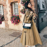 Brand New Fashion X-Long Women Cloak Khaki Lady Windbreaker Female Trench Coat Spring Autumn Outerwear Clothes Loose