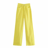 New Spring Style Is High-Waisted And Thin, Loose Straight Trousers, Casual Wide-Leg Pants 6147001-Outfit