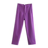 Workplace Women's Display High Waist Waist Suit Trousers 38 Color Reduced Age And Ankle
