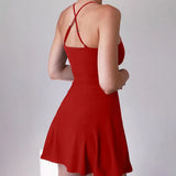 Women Dress Summer Clothes Sleeveless Mini Tennis Dress with Shorts Athletic Golf Outfit Female Clothing-Outfit