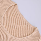 Spring Pure Color Long-Sleeved Fashion Sexy Split Long Skirt Two-piece