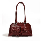 The Galactic Satchel Bow Leather Shoulder Bag-Outfit