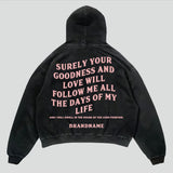Cotton Unisex Hoodie Print Quote Surely Your Goodness And Love Will Follow Me All The Days Of My Life-Outfit