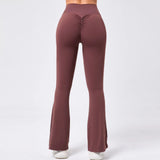 Toloer Legs Tight Naked Feeling Lift Hip Yoga Bell Bottom Pants Dance High Waist Micro La Fitness Sports Pants 9190-Outfit