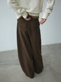 [Daihe] Winter New High Waist Wool Feeling Stand And Cut About Versatile Banana Long Casual Pants Female H7634-Outfit