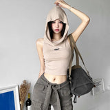 Toloer 2023 Street Personality Girl Hood Niche Trend Design Sense Long Sleeve Top-Outfit
