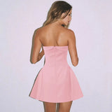 Strapless Upturned Flare Mini Dress-Outfit