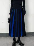 Black Patchwork Long Skirt-Outfit