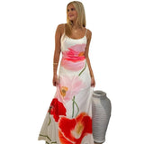 Toloer Women's Wear Spring Women's Fashion Print Halenders Show Back Sexy Dress Beach Dress Children Hot Girl-Outfit