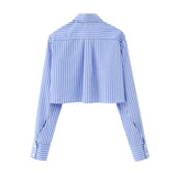 Women's Long-Sleeved Pocket Dress Short Shirt