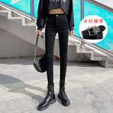 Toloer Women's Wear 2024 New Elastic High Waist Slim Show Thin Hot Girl Bell Bottoms Ins-Outfit