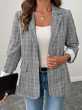 Elegant Lattice Suit Coat