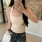 Hot Girls Wear Necks, Chest Pads, Suspenders, Vests, Spring And Summer, New Folds, Waist Shorts, Sleeveless Tops.-Outfit