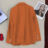 Toloer Autumn New Orange Suit Jacket Female Casual This Year Popular Small Fried Street Temperament Small Suit Female-Outfit