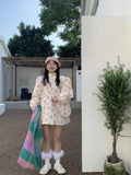 Pink Floral Quilted Coat-Outfit