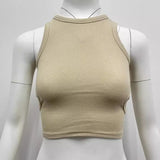 Toloer Summer New I-Shaped Vest Ins Sports Short Crop Hollow Sleeveless Jacket Women-Outfit
