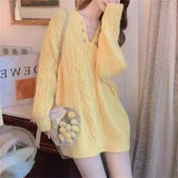 Twist Temperamental Sweater Blouse 2024 Autumn And Winter New Soft Wind Loose Sleeve Knitting Outside Women's Wear-Outfit