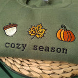 Cozy Season Fall Embroidered Sweatshirt-Outfit