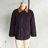 2025 New Women's Retro Casual Clip Long-Sleeved Collage Splicing Buckle Jacket