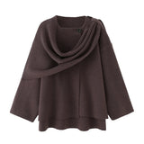 New Asymmetric Cloak Sweater Short Knit Coat