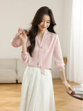Toloer 2025 New Denatry White Shirt Lady Long Sleeve Spring Commuting Professional Shirt Temperament