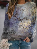 Landscape Flower Floral Print Long Sleeve
