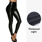 High Waist Leather Stretch Hip Bright