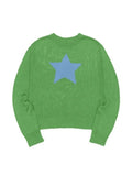 Star Pattern Semi Sheer Knit Top-Outfit