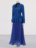 Temperament Famous 2025 Autumn New Fashion Elegant Retro Splicing Butterfly Wrinkle Skirt Dress Suit