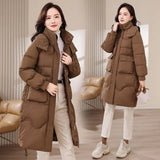Winter Wear Down Cotton Clothes Female Medium Long Korean Version Cotton-Padded Clothes Fat Mm280 Catties Large Size Women's Wear Thick Cotton-Padded Jacket Coat Tide-Outfit