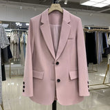 Toloer Suit Jacket Female Small Man 2024 Spring And Autumn Short Retro Korean Version Casual Show Thin Suit Woman-Outfit
