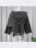 2024 Autumn And Winter Fashion Trend New Women's Casual Shawl Scarf Collar Short Jacket-Outfit